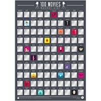 Gift Republic 100 películas – Scratch Off Cubo Lista Póster- Negro